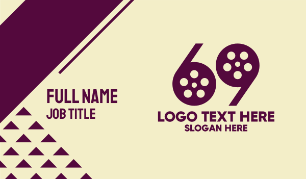 Number 69 Film Business Card Design Image Preview