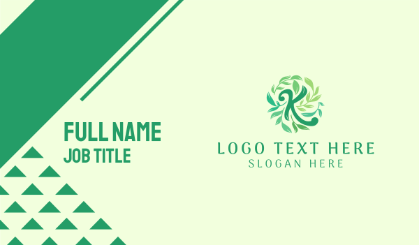 Green Leaves Letter K Business Card Design Image Preview