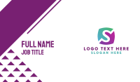 Green & Purple Letter S Badge Business Card Image Preview