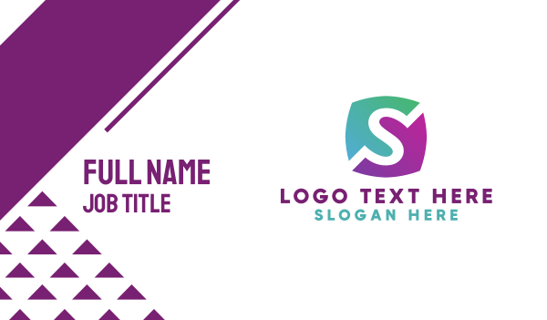 Green & Purple Letter S Badge Business Card Design Image Preview