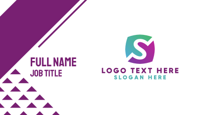 Green & Purple Letter S Badge Business Card Image Preview