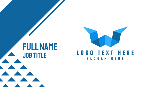 Blue Polygon W Business Card Design Image Preview