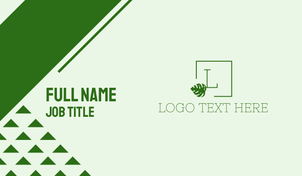 Tropical Green Lettermark Business Card Design Image Preview