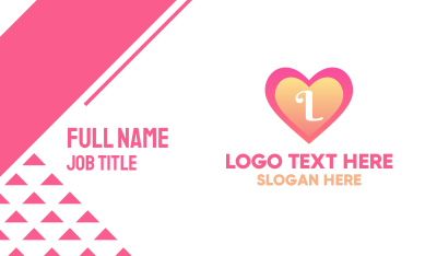 Gradient Heart Lettermark Business Card Image Preview