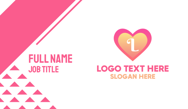 Gradient Heart Lettermark Business Card Design Image Preview
