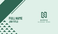 Simple Arrow Letter N  Business Card Image Preview