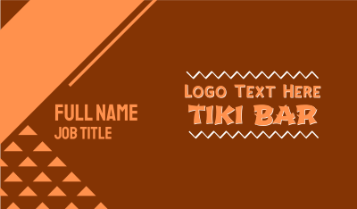 Tiki Bar Business Card
