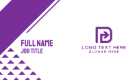 Purple Letter D Arrow Business Card Image Preview