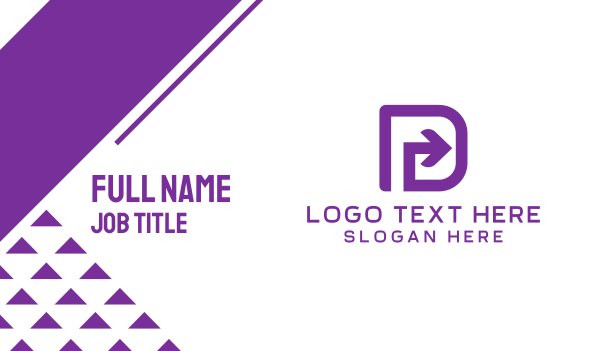 Purple Letter D Arrow Business Card Design Image Preview