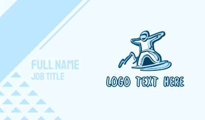 Blue Snowboarding Snowboarder Business Card Image Preview