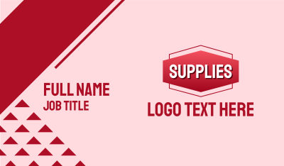 Supplies Banner Wordmark Business Card
