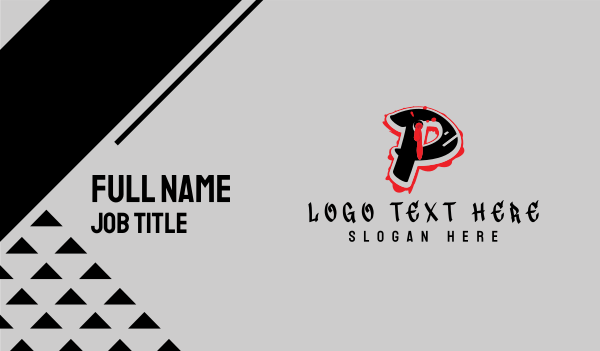 Splatter Graffiti Letter P Business Card Design Image Preview