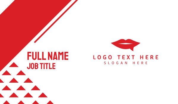 Red Kiss Chat Business Card Design Image Preview