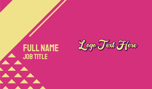 Retro Pop Wordmark Business Card Design Image Preview