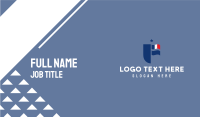 French Letter F Badge Business Card Design