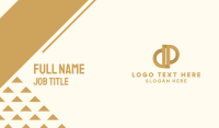 Elegant Bronze Letter P Business Card Design