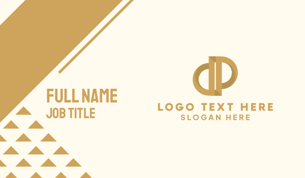 Elegant Bronze Letter P Business Card Design Image Preview