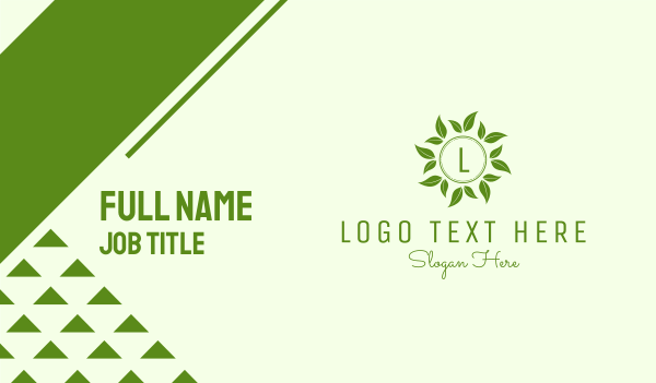 Nature Leaf Lettermark Business Card Design Image Preview
