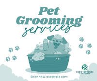 Dog Bath Grooming Facebook Post Design
