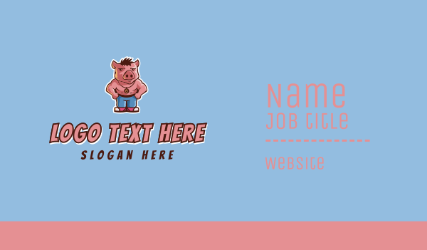 Muscle Pig Hog Business Card Design Image Preview