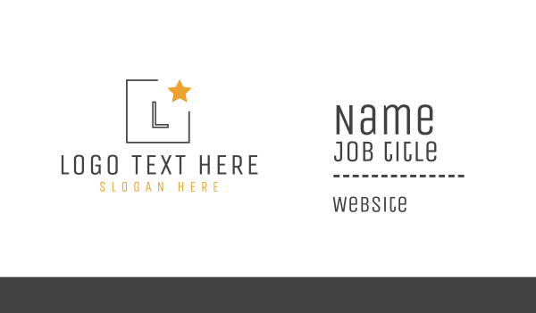 Minimalist Star  Business Card Design Image Preview
