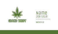 Green Marijuana Outline Business Card Image Preview