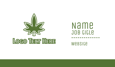 Green Marijuana Outline Business Card