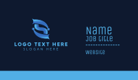 Blue Tech Letter S Business Card Image Preview