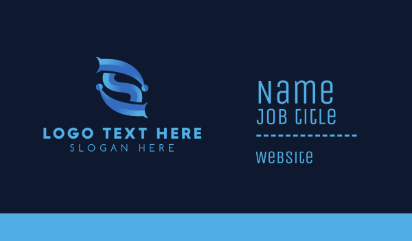 Blue Tech Letter S Business Card Design Image Preview