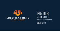 Orange Arrow Headphones Business Card Image Preview