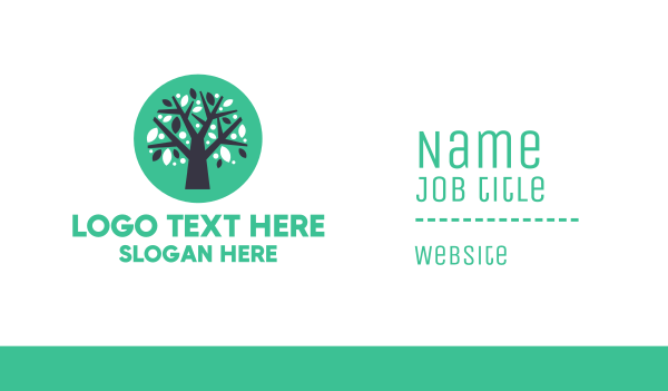 Blue Green Tree  Business Card Design Image Preview