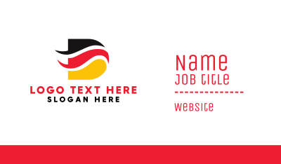 German Flag Letter D  Business Card Image Preview