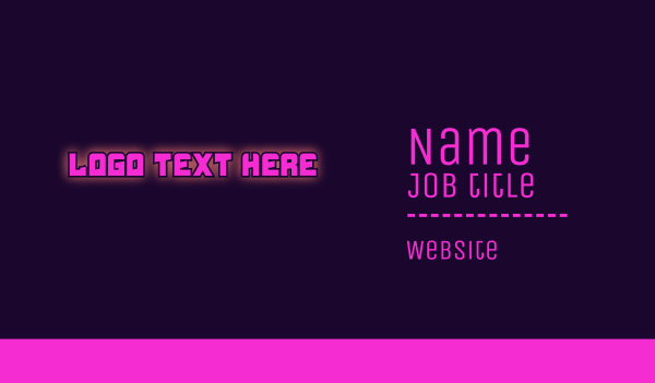 Tech Glowing Violet Wordmark  Business Card Design Image Preview