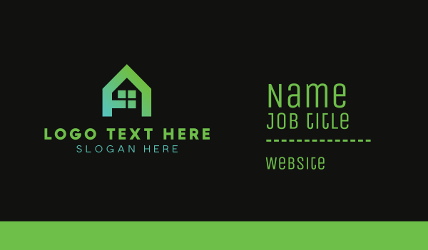 Green A House Business Card Design Image Preview