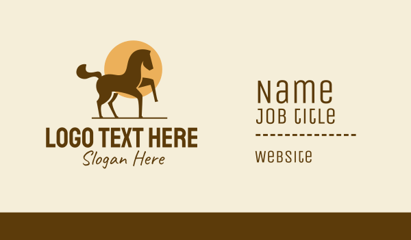 Equine Horse Sun Business Card Design Image Preview