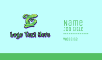 Green Graffiti Art Letter C Business Card Image Preview