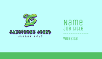 Green Graffiti Art Letter C Business Card Image Preview