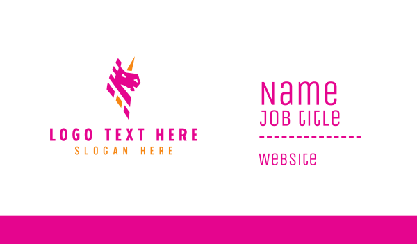 Pink Unicorn Business Card Design Image Preview