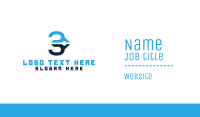 Blue Pen Number 3 Business Card Image Preview