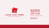 Red Angry Virus Mascot Business Card Image Preview