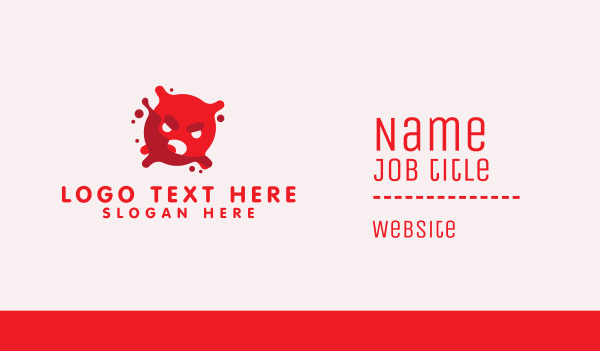 Red Angry Virus Mascot Business Card Design Image Preview