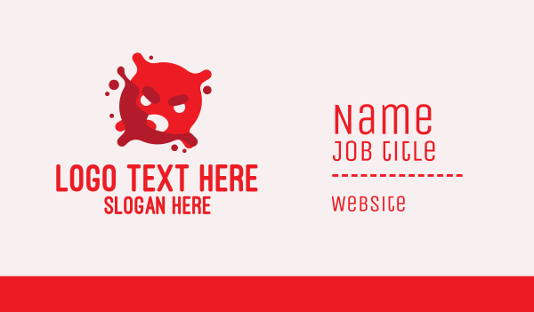 Red Angry Virus Mascot Business Card Design