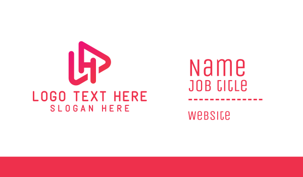 Pink Media H Outline Business Card Design Image Preview