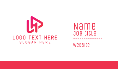 Pink Media H Outline Business Card Image Preview
