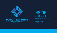 Blue Tech Software Company Business Card Image Preview