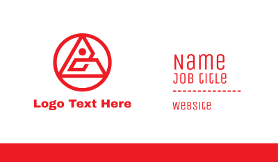 Circular Red Triangle  Business Card Image Preview