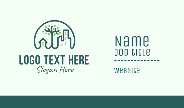Green Eco City Business Card Design Image Preview