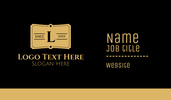 Gold Ticket Lettermark  Business Card Design Image Preview
