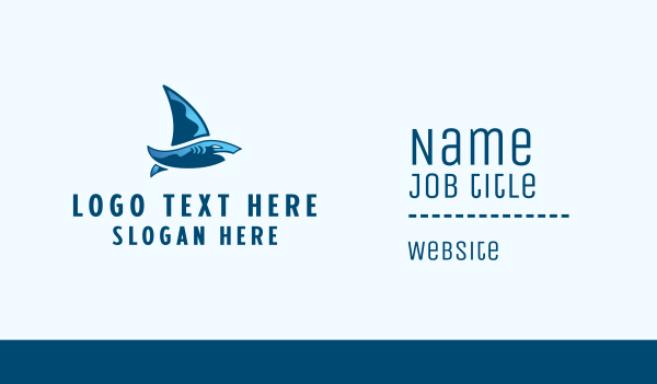 Blue Shark Sailing Boat Business Card Design Image Preview