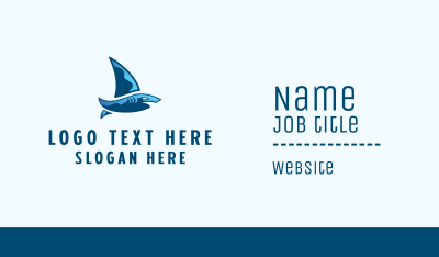 Blue Shark Sailing Boat Business Card Image Preview